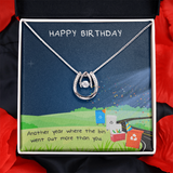 Happy Birthday Lucky in Love Necklace Message Card