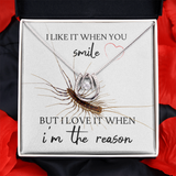 I Like It When You Smile Lucky in Love Necklace Message Card