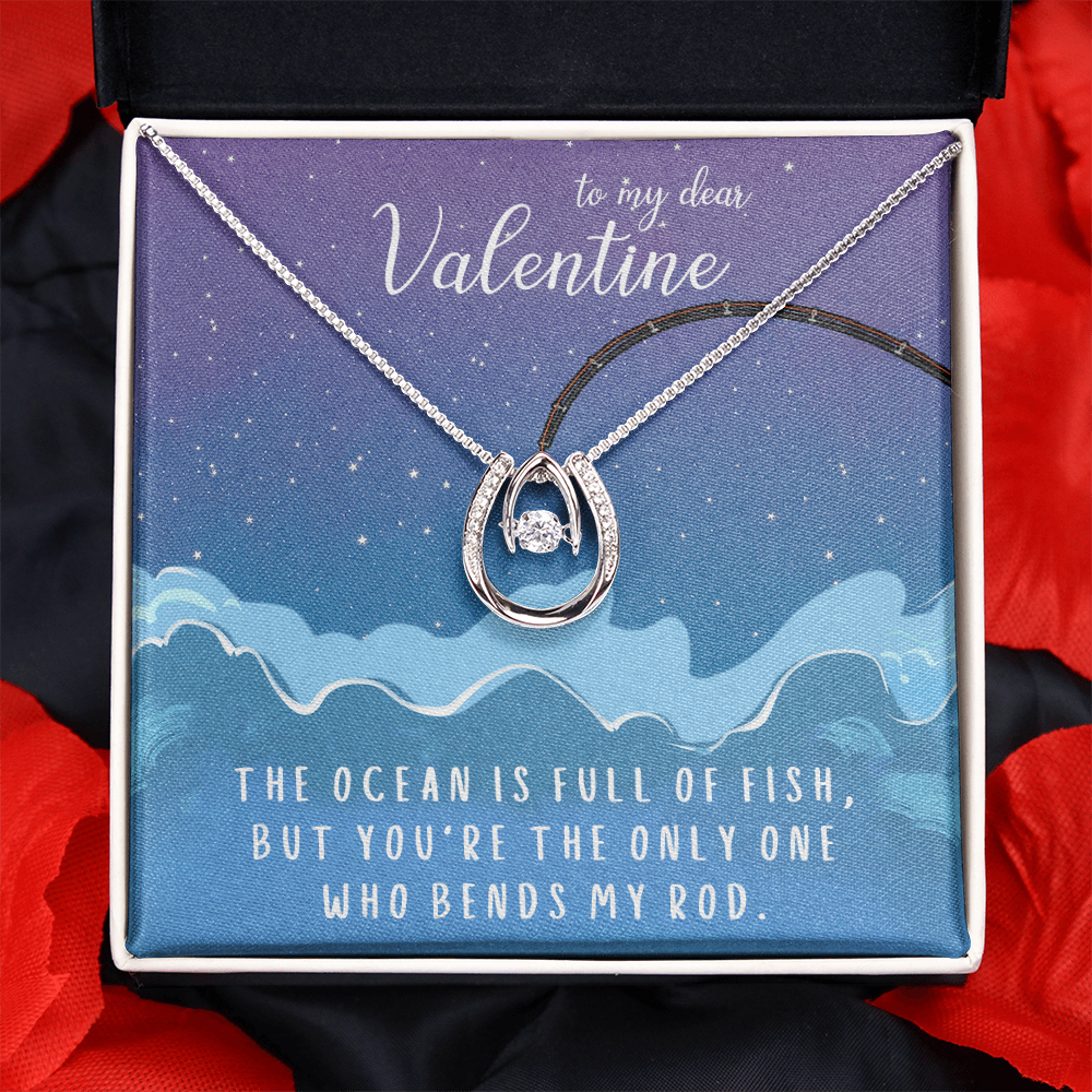 To My Dear Valentine Lucky in Love Necklace Message Card