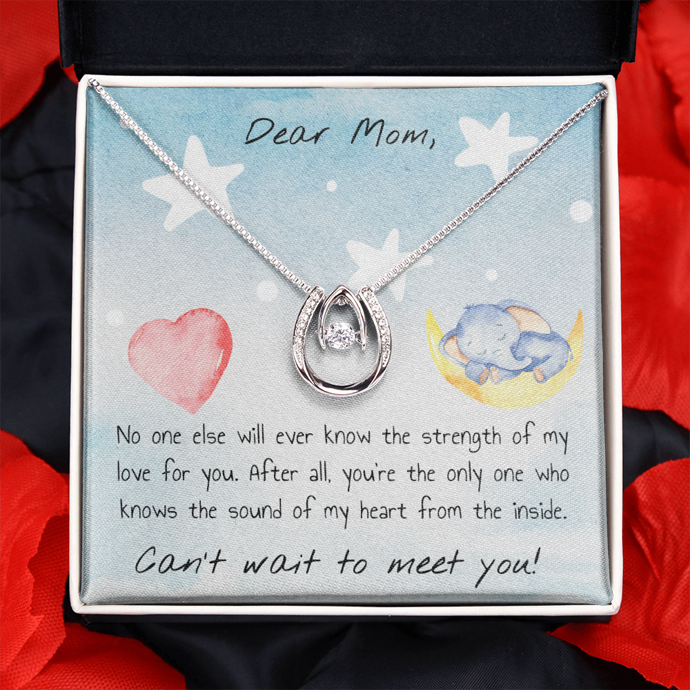 Dear Mom Interlocking Heart Necklace Message Card