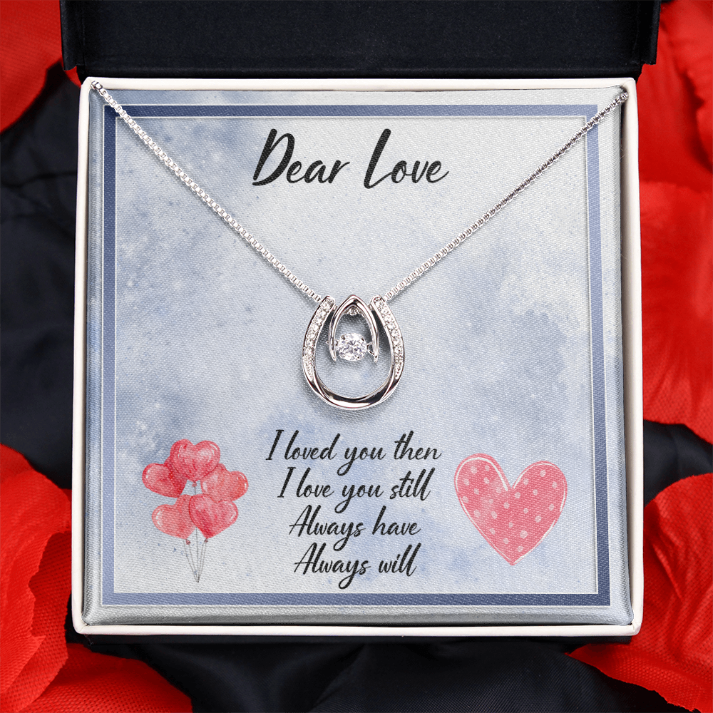 Dear Love Lucky in Love Necklace Message Card