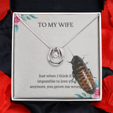 To My Wife Lucky in Love Necklace Message Card