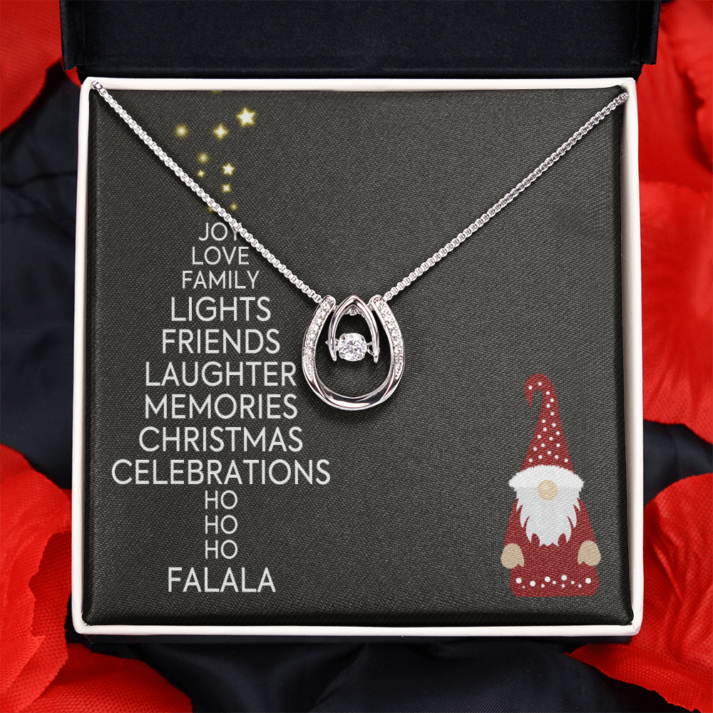 Christmas Celebrations Lucky in Love Necklace Message Card