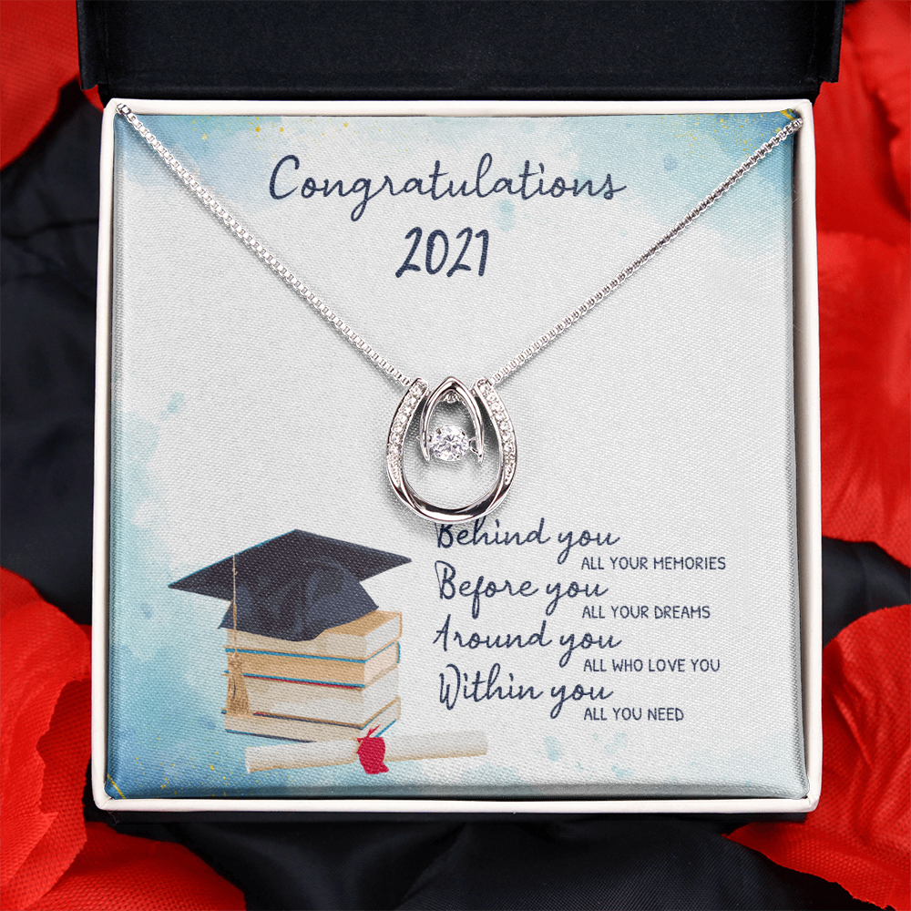 Congratulations Lucky in Love Necklace Message Card