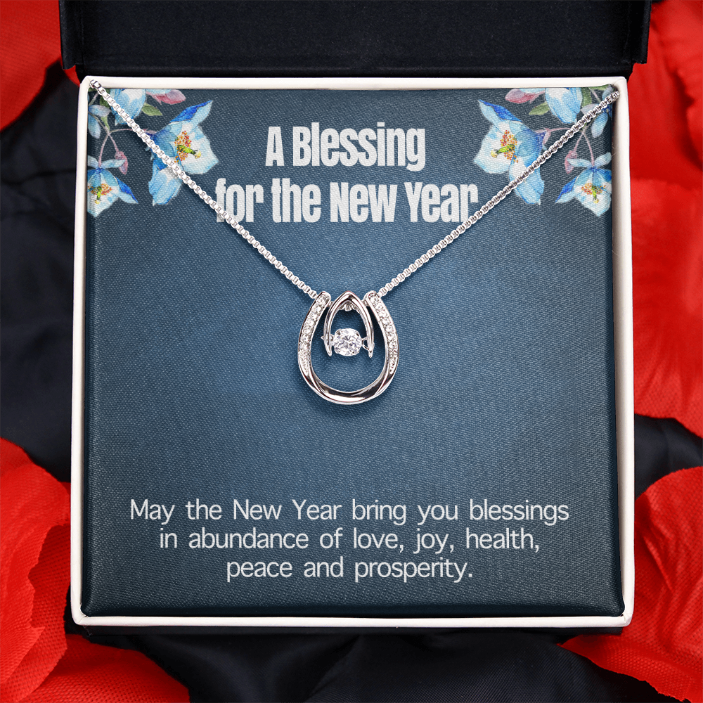 A Blessing For The New Year Lucky in Love Necklace Message Card