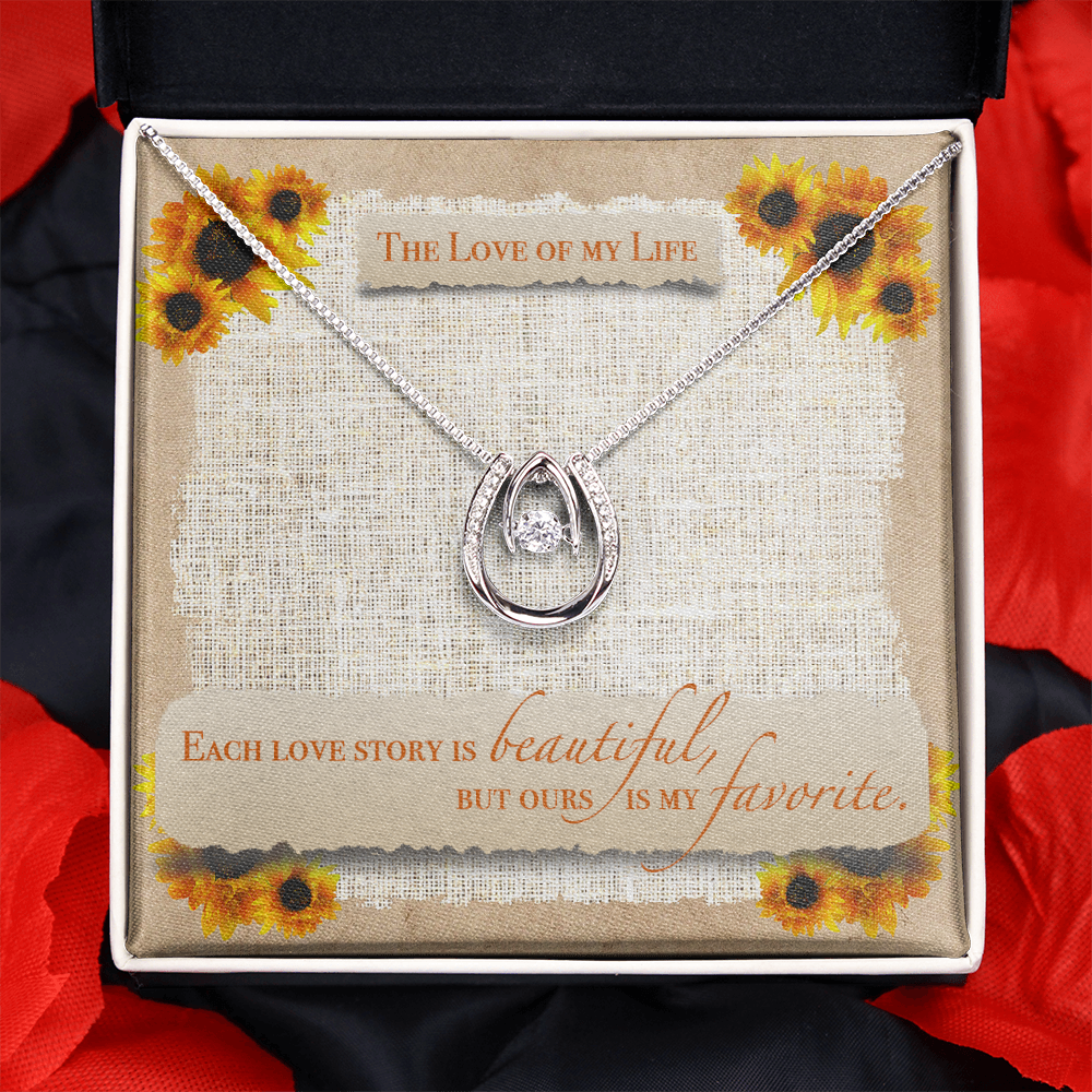 The Love Of My Life Lucky in Love Necklace Message Card