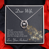 Dear Wife Lucky in Love Necklace Message Card