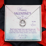 To My Love Lucky in Love Necklace Message Card