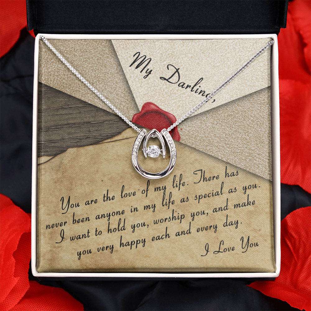 My Darling Lucky in Love Necklace Message Card