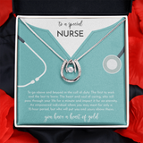 To A Special Nurse Lucky in Love Necklace Message Card