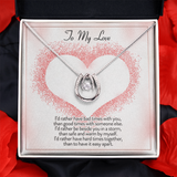 To My Love Lucky in Love Necklace Message Card