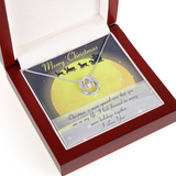 Merry Christmas Lucky in Love Necklace Message Card