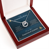 To My Gorgeous Wife Lucky in Love Necklace Message Card