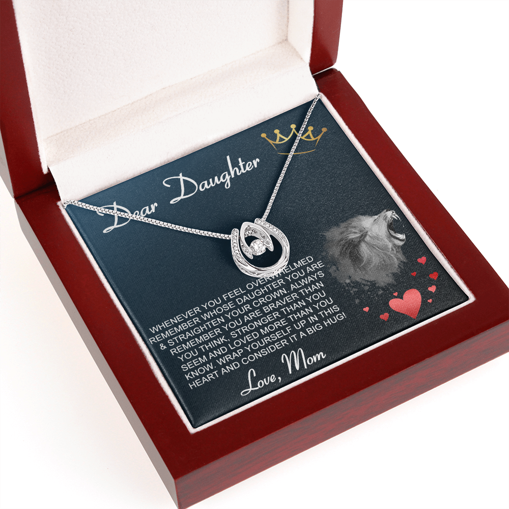 Dear Daughter Lucky in Love Necklace Message Card