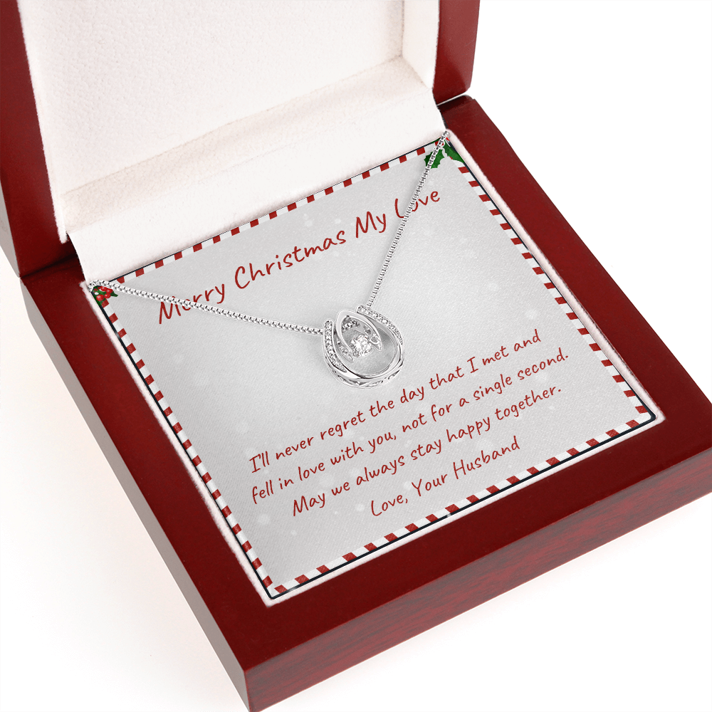 Merry Christmas Lucky in Love Necklace Message Card