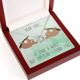 Dear Love Lucky in Love Necklace Message Card