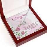 Daughter Lucky in Love Necklace Message Card
