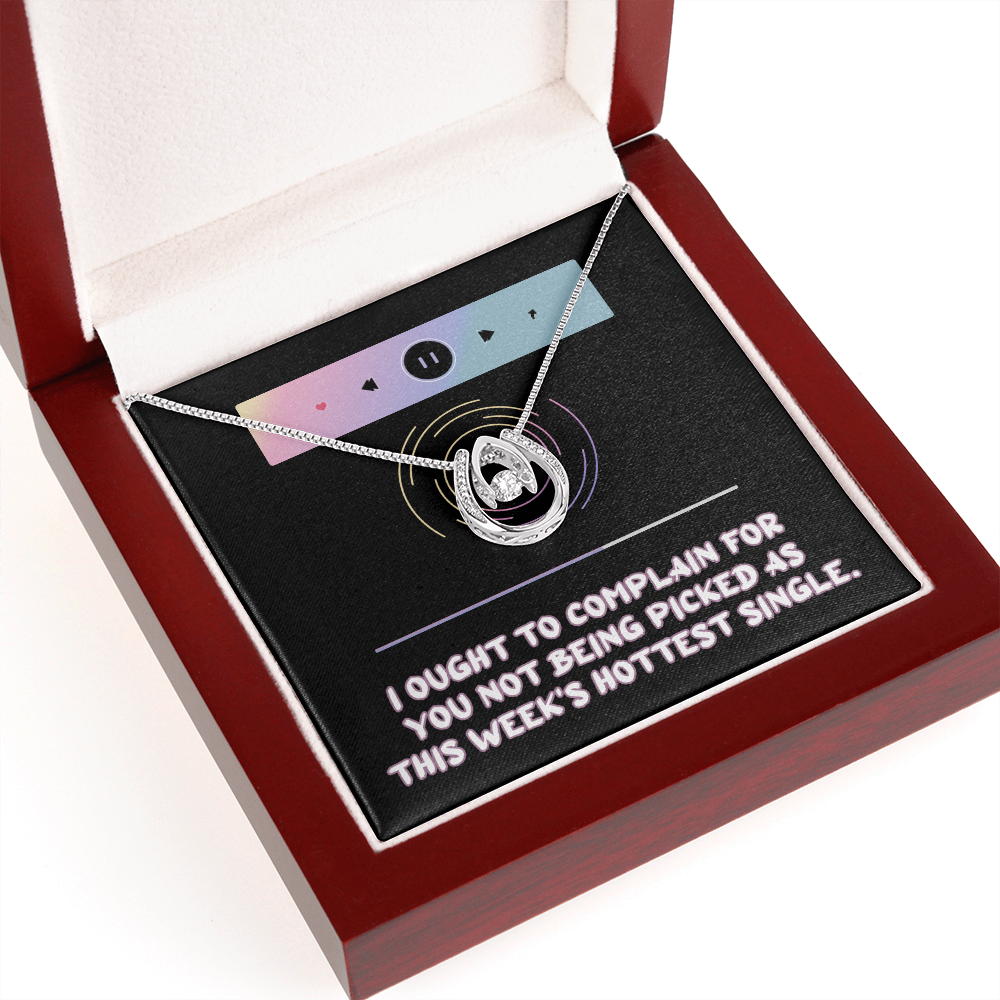 Hottest Girl Pick Up Line Lucky in Love Necklace Message Card
