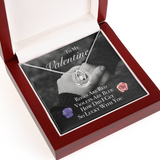 To My Valentine Lucky in Love Necklace Message Card