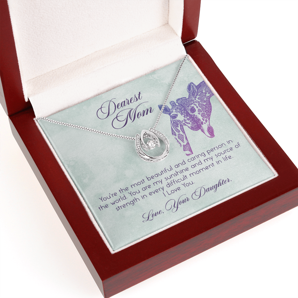 Dearest Mom Lucky in Love Necklace Message Card