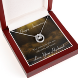 Happy Anniversary Lucky in Love Necklace Message Card