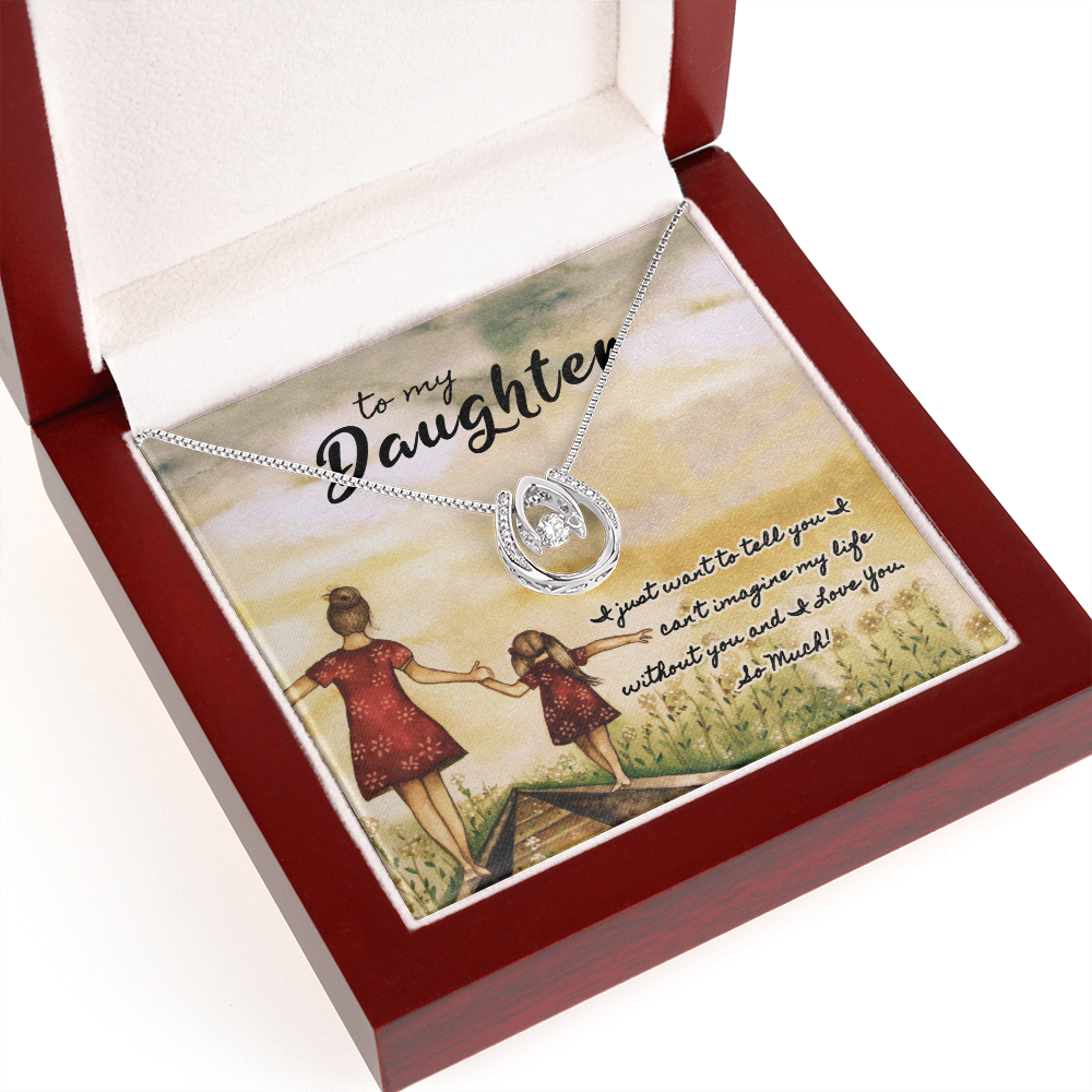To My Daughter Lucky in Love Necklace Message Card
