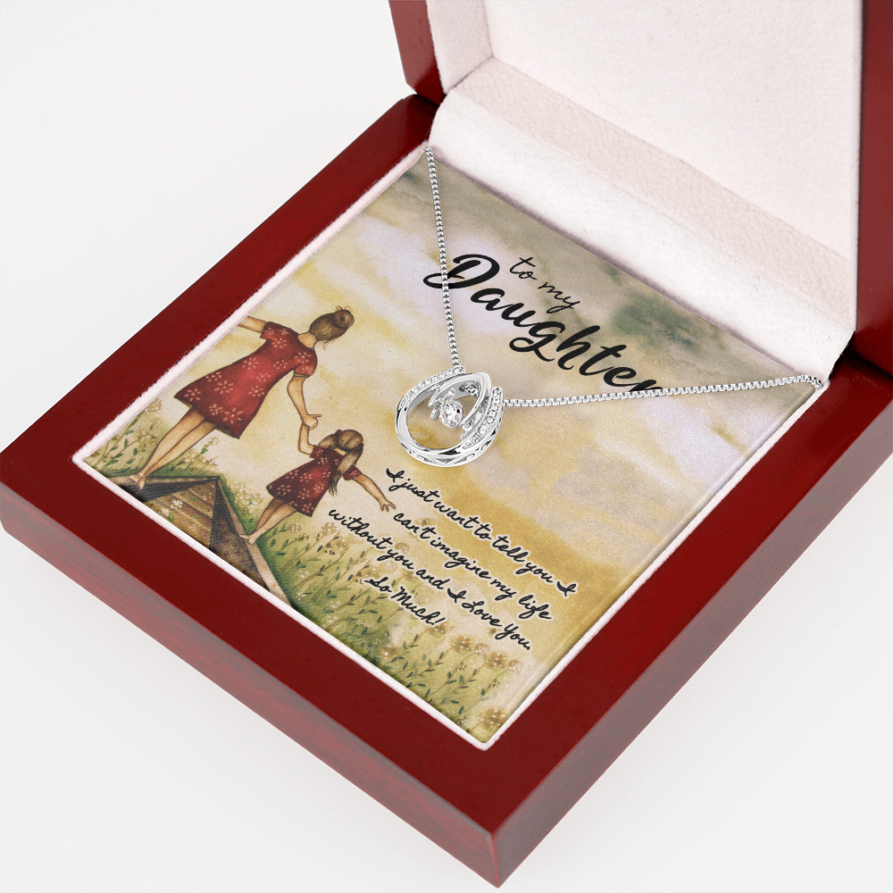 To My Daughter Lucky in Love Necklace Message Card