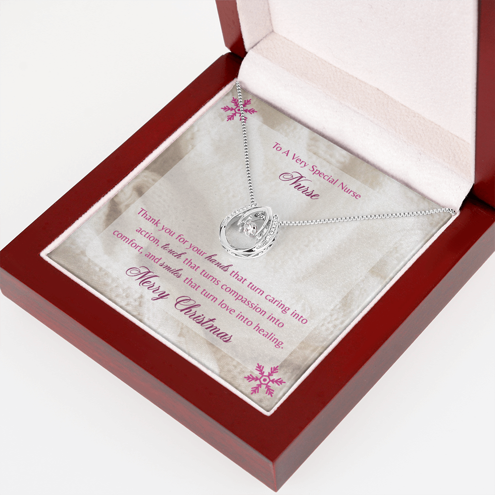 To A Very Special Nurse Lucky in Love Necklace Message Card