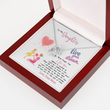To My Amazing Daughter Lucky in Love Necklace Message Card