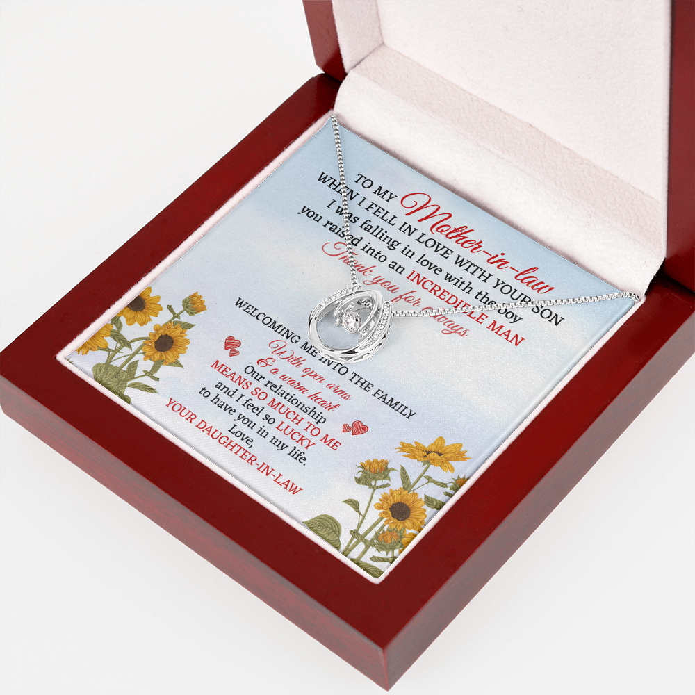 To My Mother-In-Law Lucky in Love Necklace Message Card