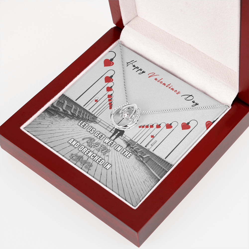 Happy Valentines Day Lucky in Love Necklace Message Card