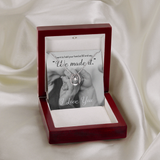 We Made It Lucky in Love Necklace Message Card