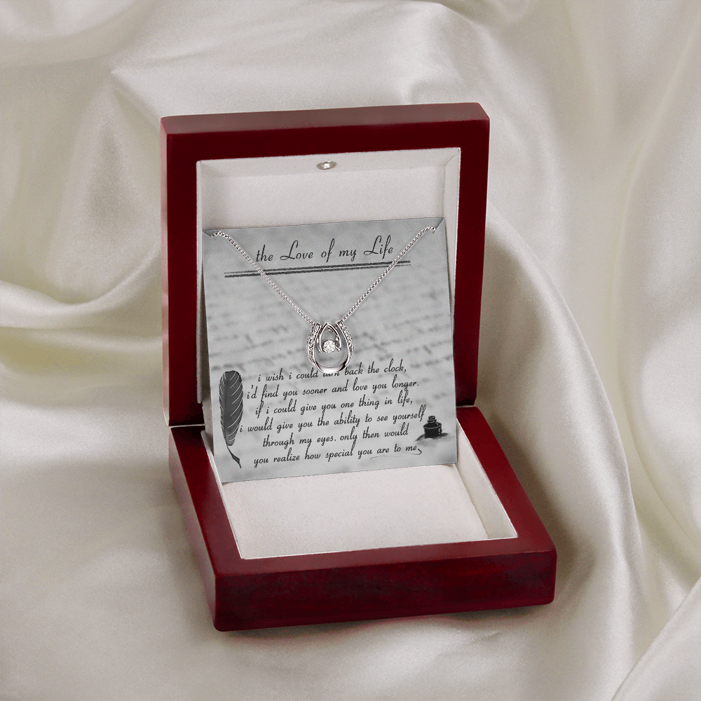 To The Love Of My Life Lucky in Love Necklace Message Card