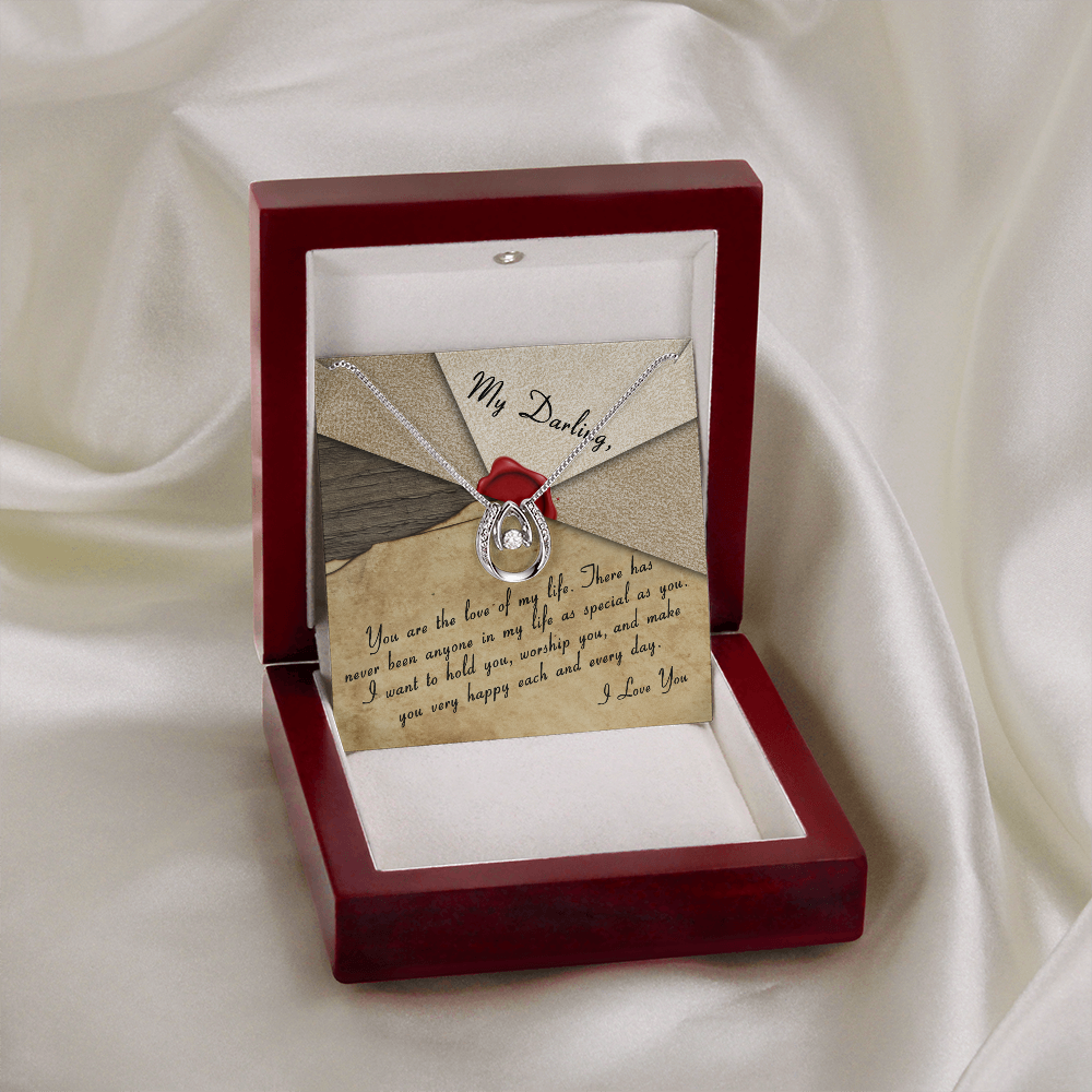 My Darling Lucky in Love Necklace Message Card