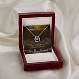 Happy Anniversary Lucky in Love Necklace Message Card