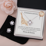 Congratulations Love Knot Necklace & Earring Set Message Card