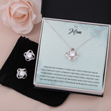 To Mom Love Knot Earring & Necklace Set Message Card