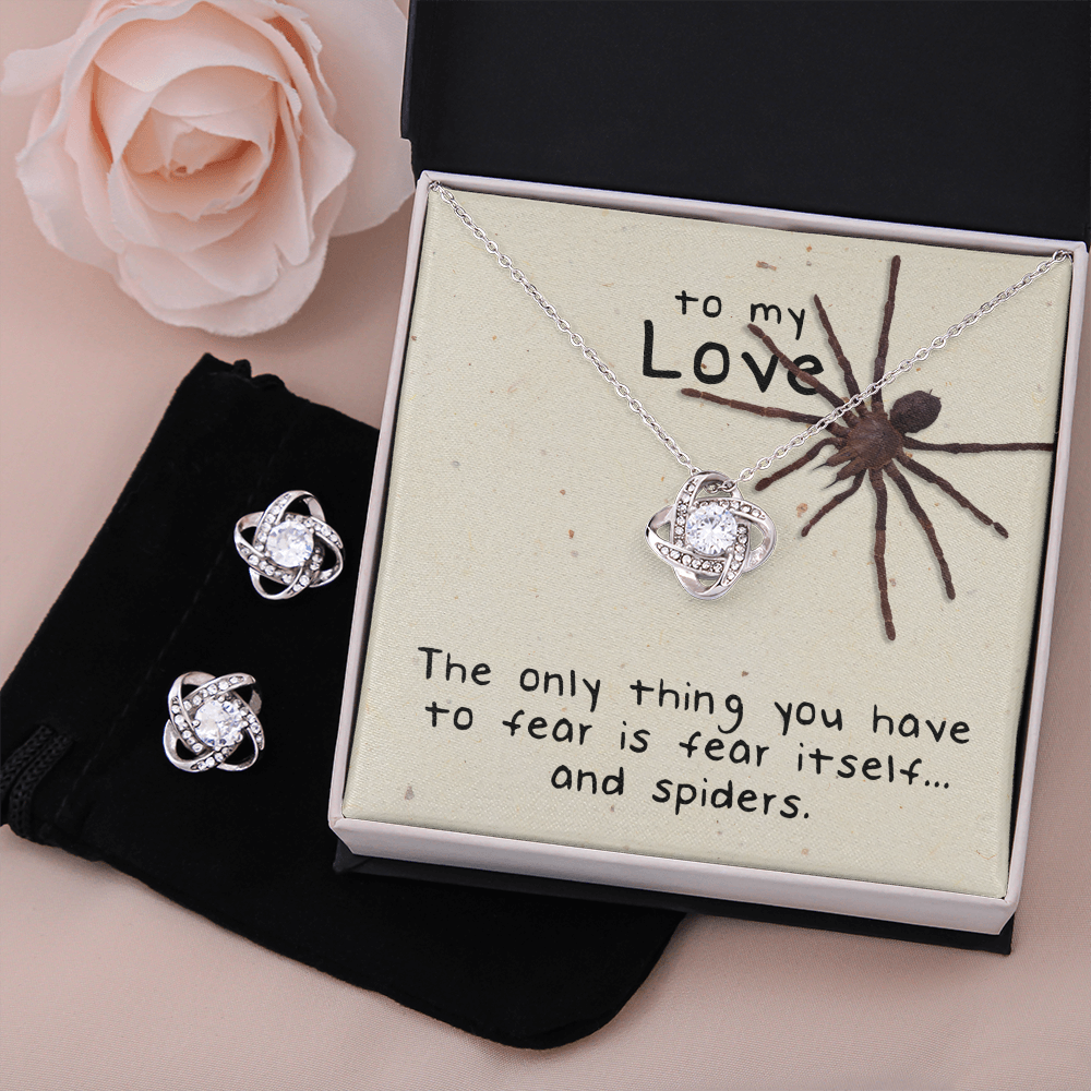 To My Love Love Knot Necklace & Earring Set Message Card
