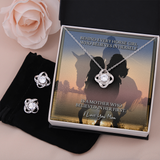 I love you Mom Love Knot Earring & Necklace Set Message Card
