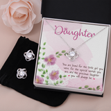 Daughter Love Knot Earring & Necklace Set Message Card