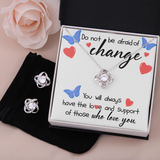 Loving You Love Knot Earring & Necklace Set Message Card