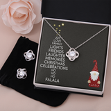 Christmas Celebrations Love Knot Earring & Necklace Set Message Card