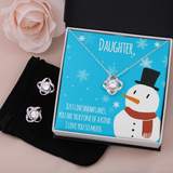 Daughter Love Knot Earring & Necklace Set Message Card