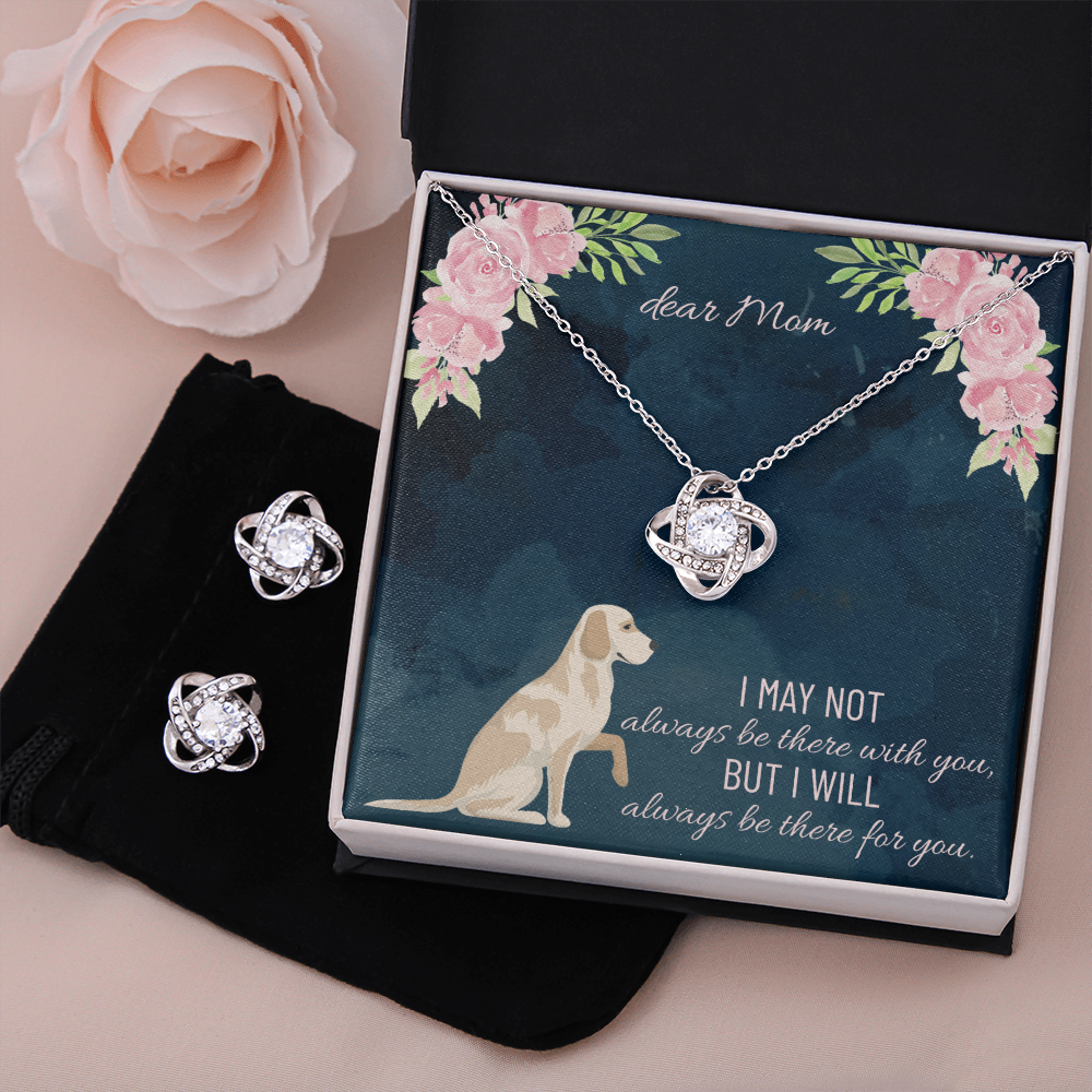 Dear Mom Love Knot Earring & Necklace Set Message Card