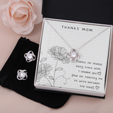 Thanks Mom Love Knot Earring & Necklace Set Message Card