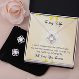 Happy New Years Love Knot Necklace & Earring Set Message Card