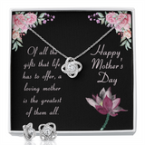 Happy Mother's Day Love Knot Earring & Necklace Set Message Card
