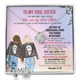 To My Soul Sister Love Knot Necklace & Earring Set Message Card