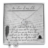 To The Love Of My Life Love Knot Necklace & Earring Set Message Card