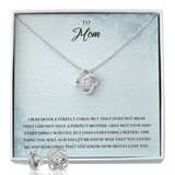To Mom Love Knot Earring & Necklace Set Message Card